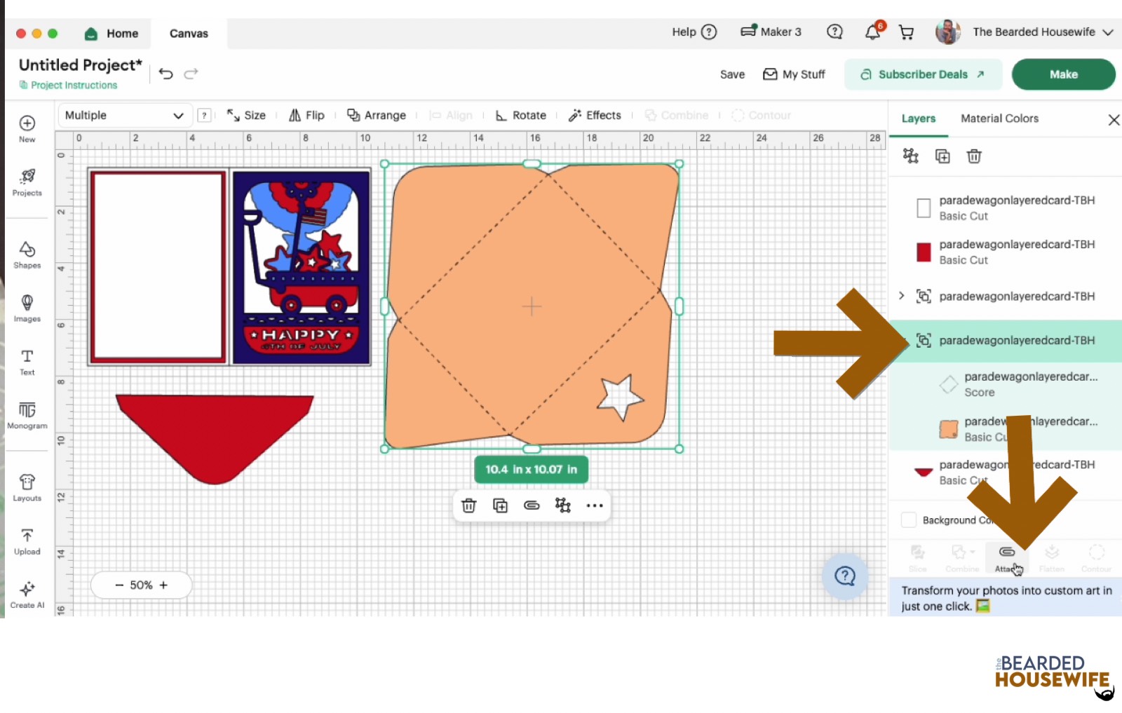 highlight the group and attach