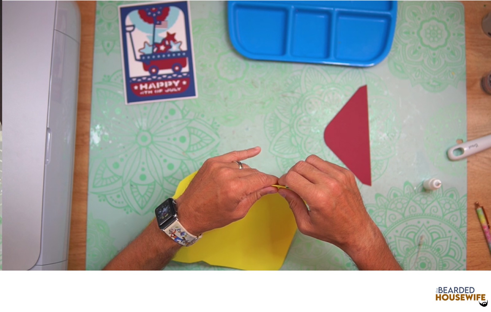 fold the envelope along the score lines