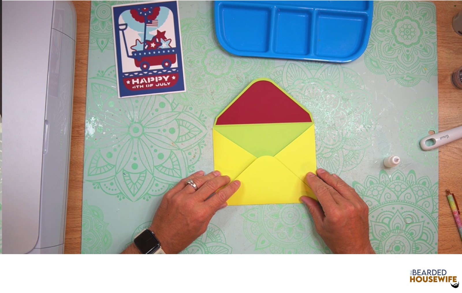 bring the bottom flap up to form the envelope