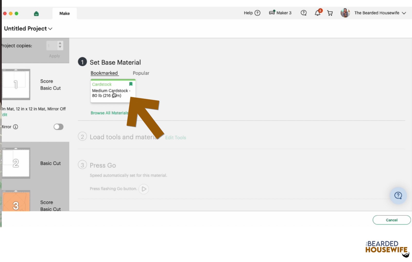 make your material selections
