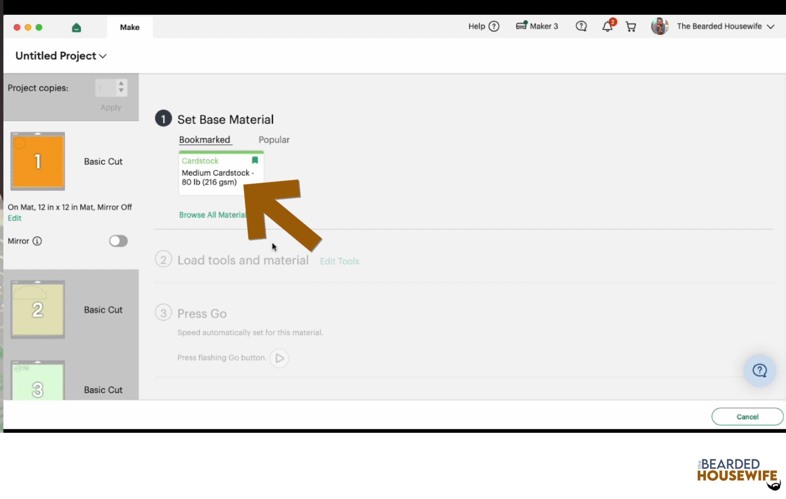 make your material selections