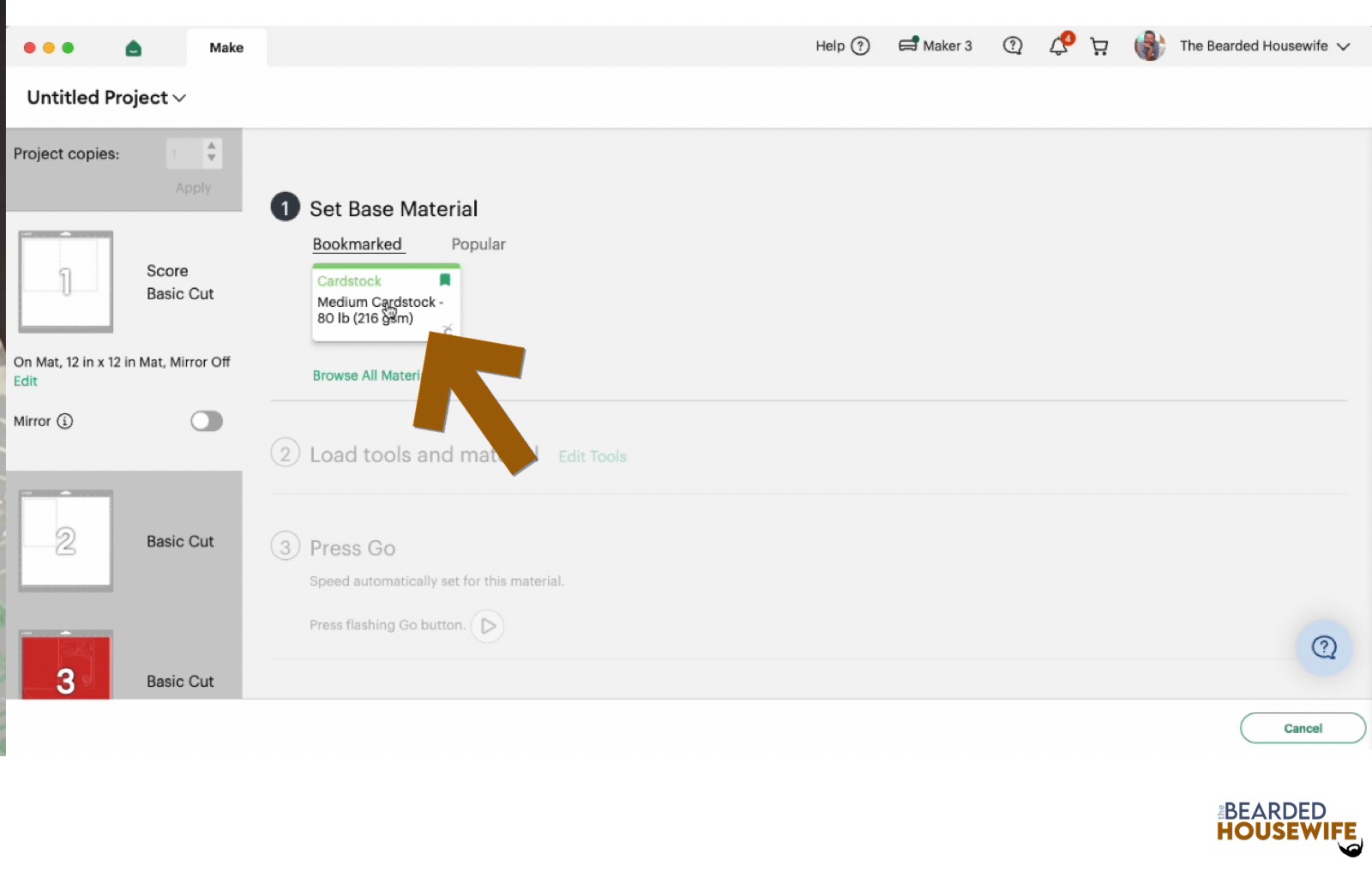 make your material selections