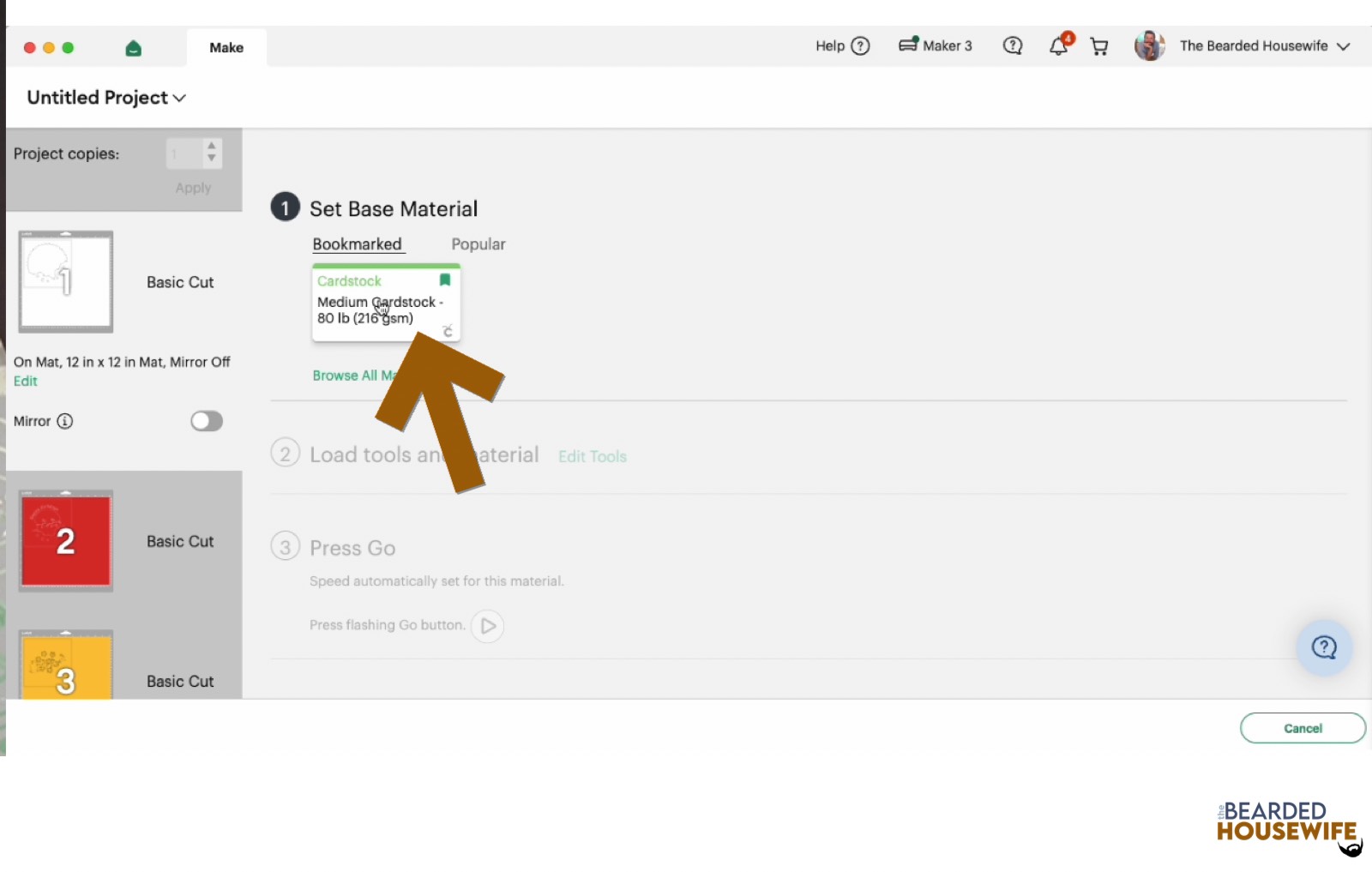 make your material selections