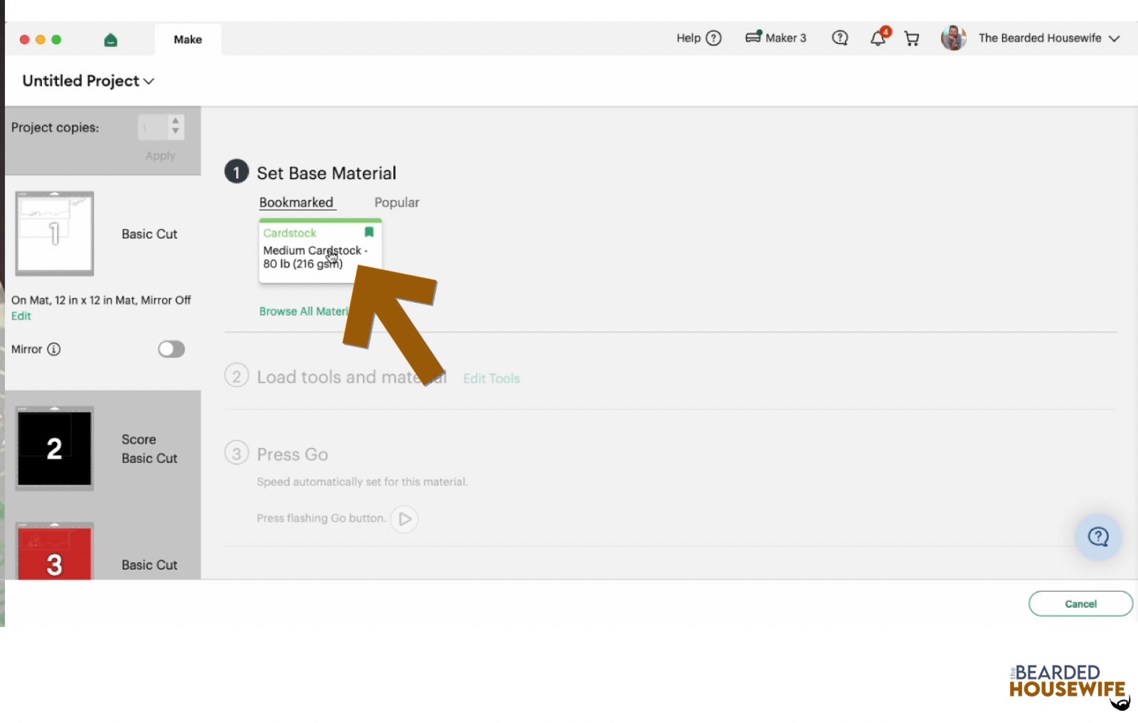 make your material selections