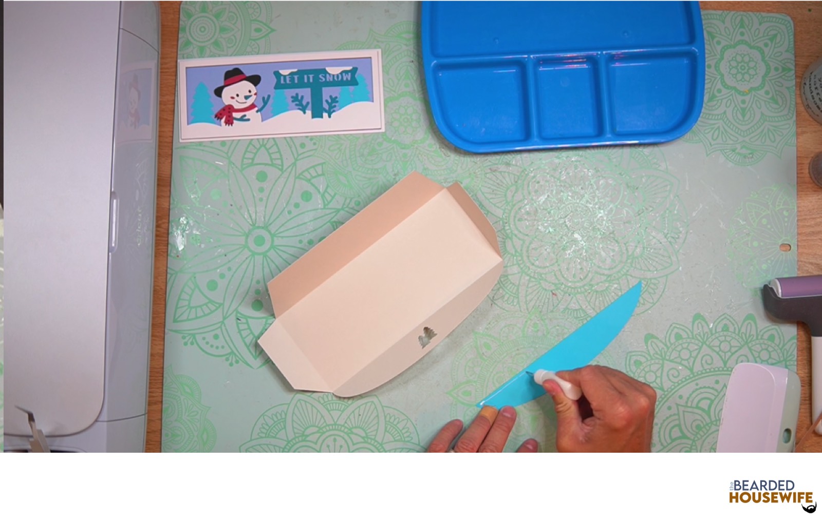 add glue along the outer edge of the inlay