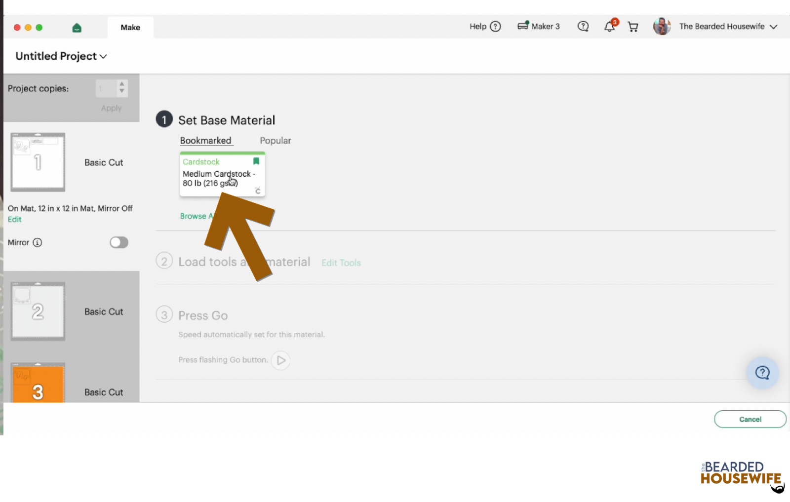 make your material selections