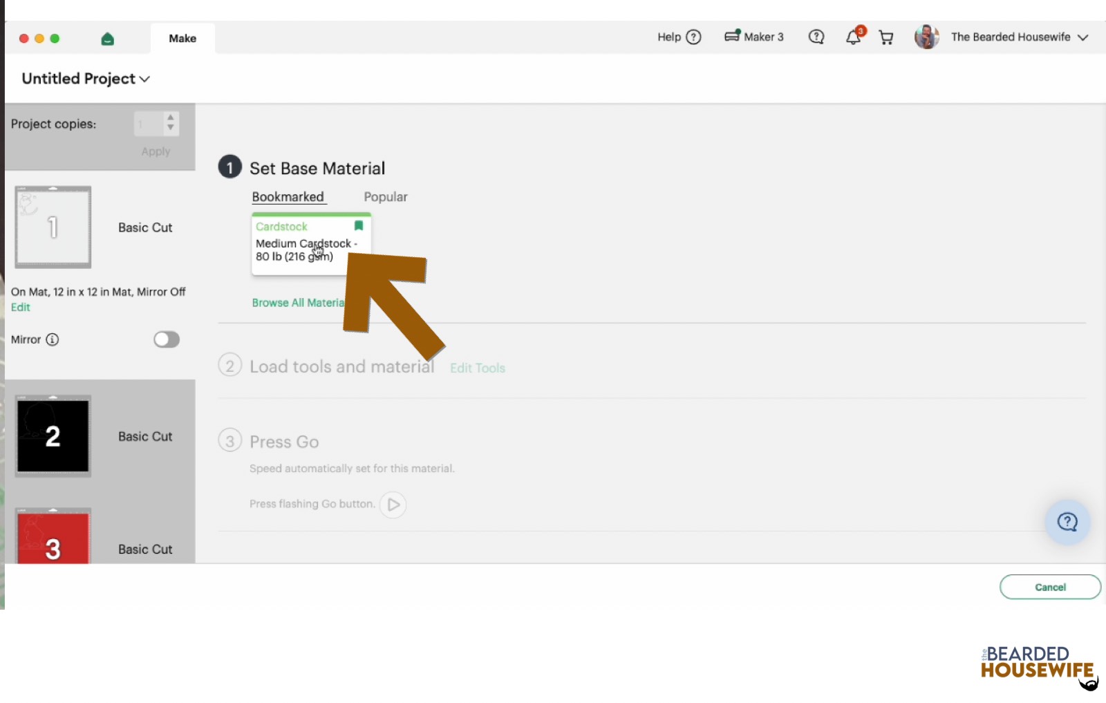 make your material selections