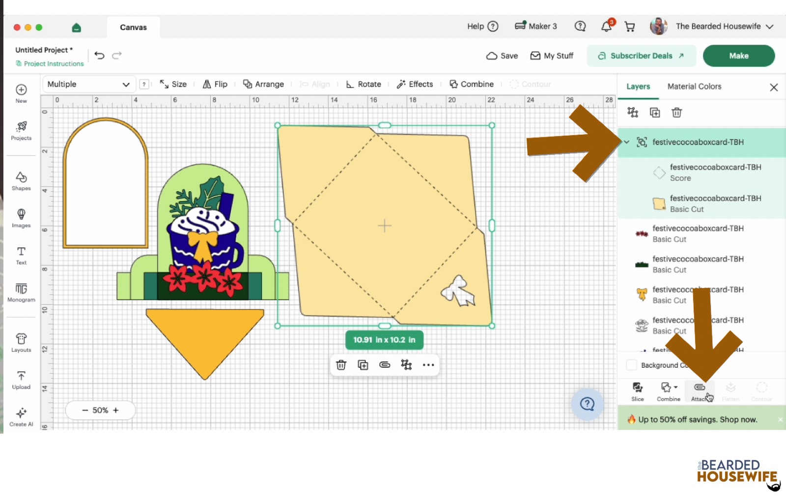highlight the group and attach