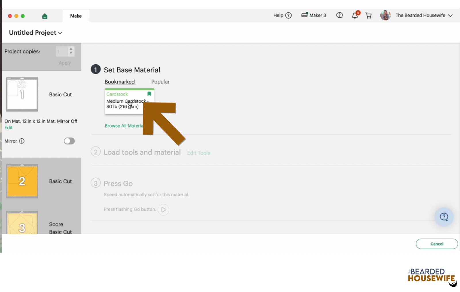 make your material selections