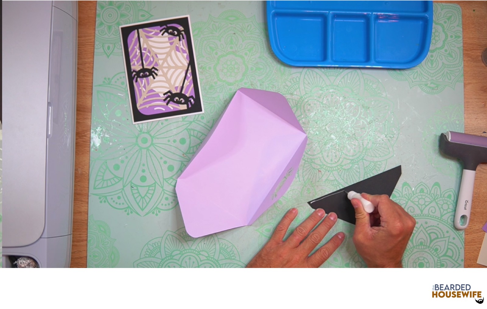 add glue along the outer edge of the inlay