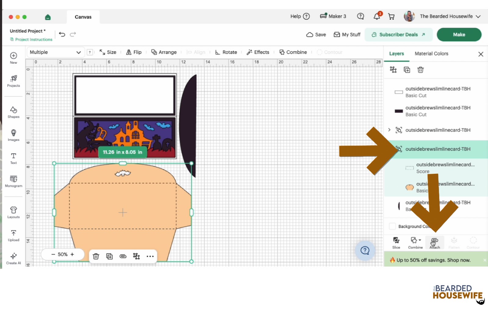 highlight the group and attach
