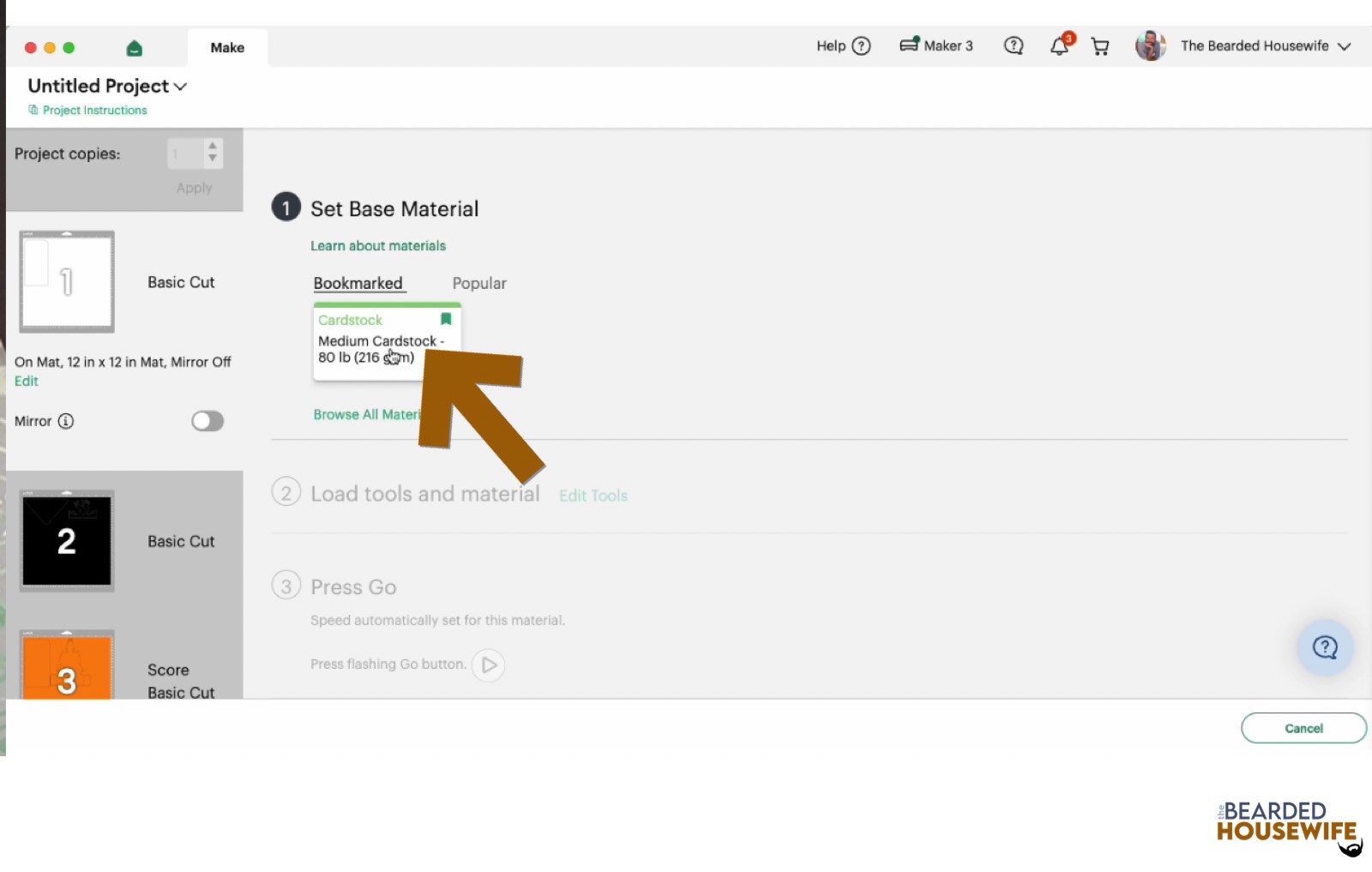 make your material selections