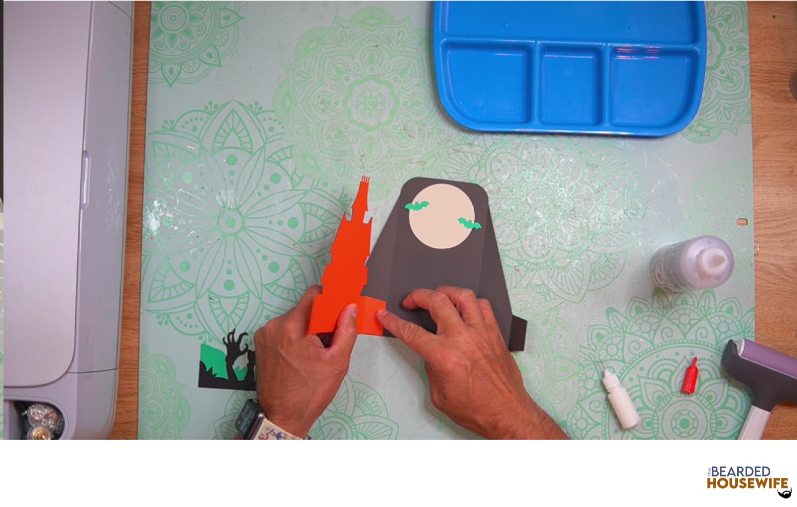 attach the tab piece to the outside box piece