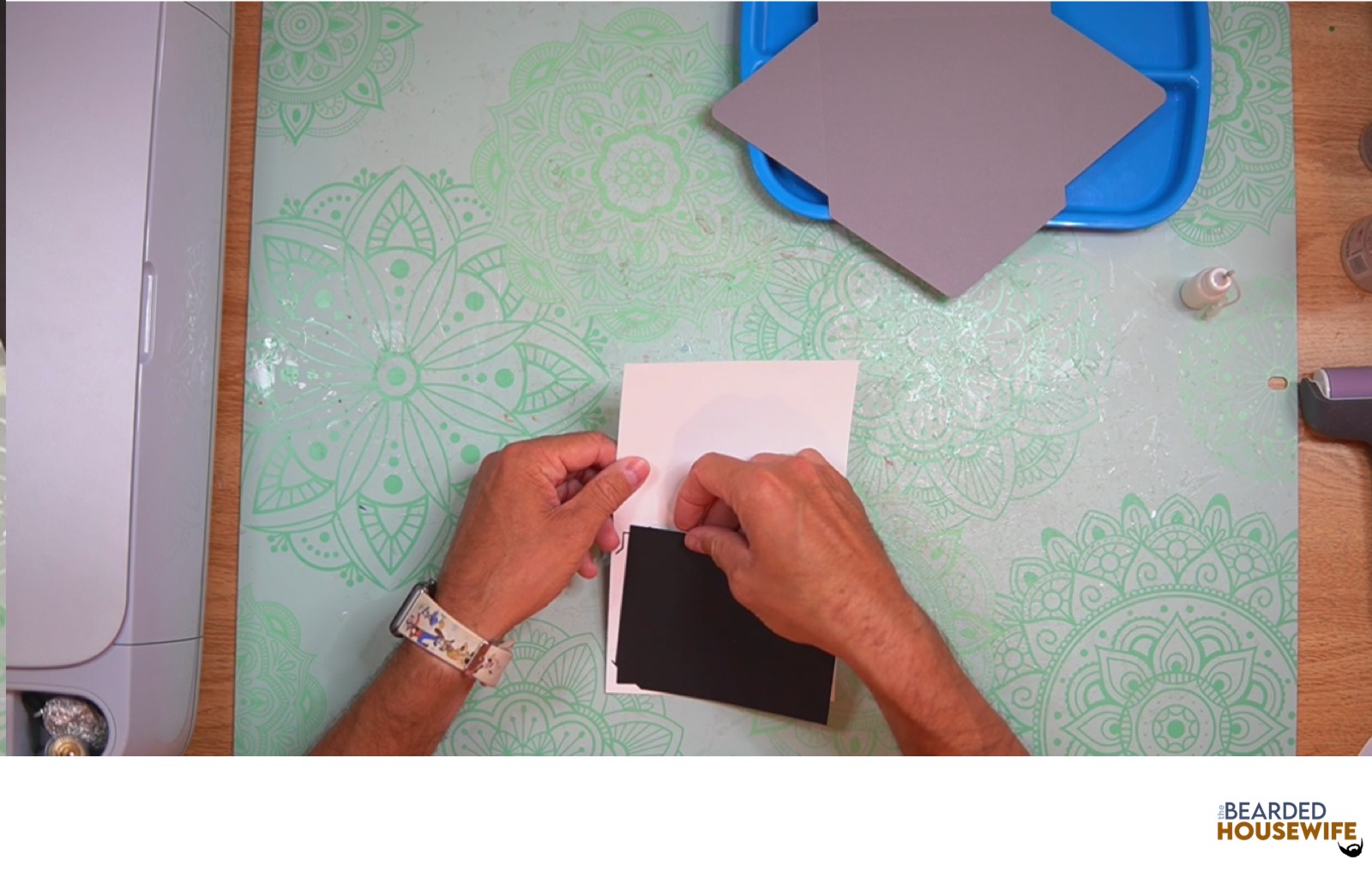feed insert into the card base