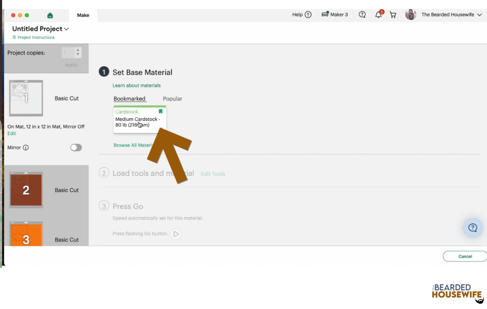 make your material selections