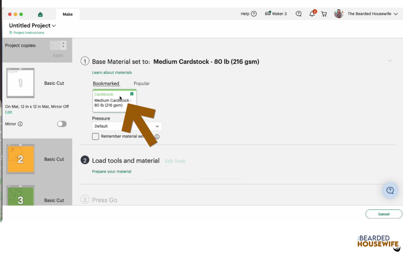 make your material selections