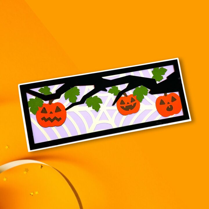 Pumpkin Tree Slimline Card