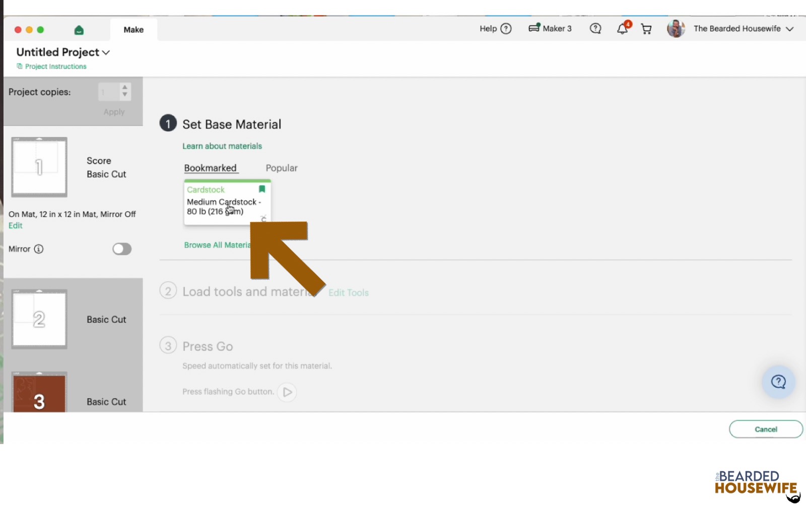 make your material selections