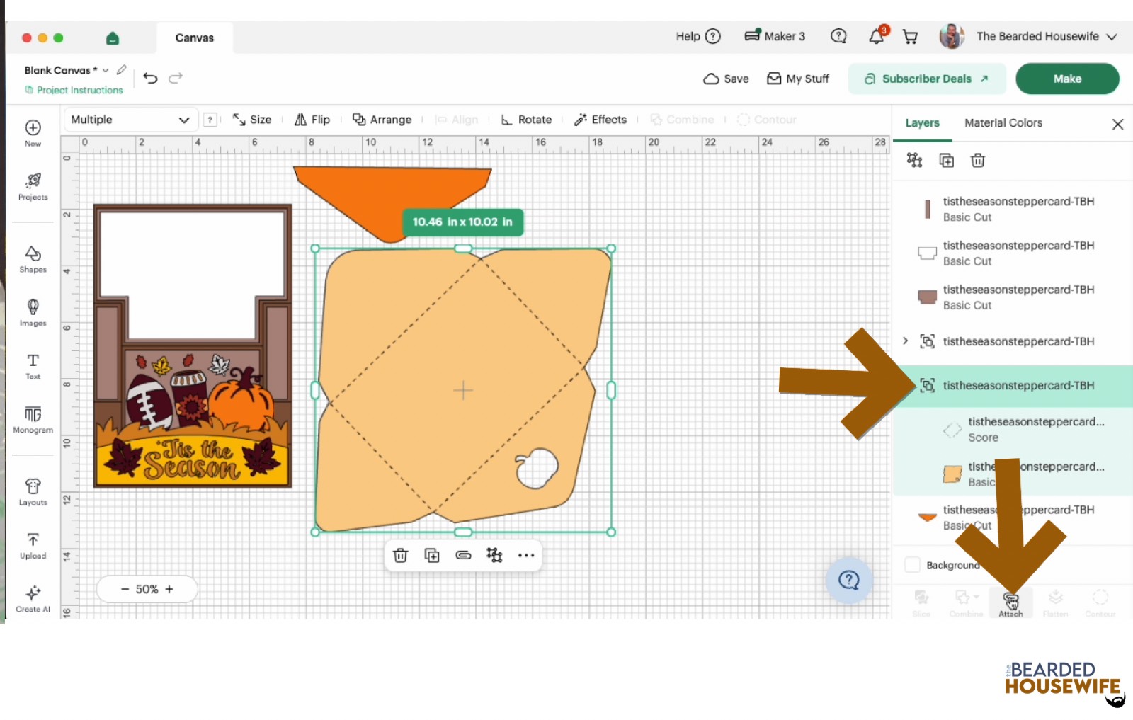 highlight the group and attach