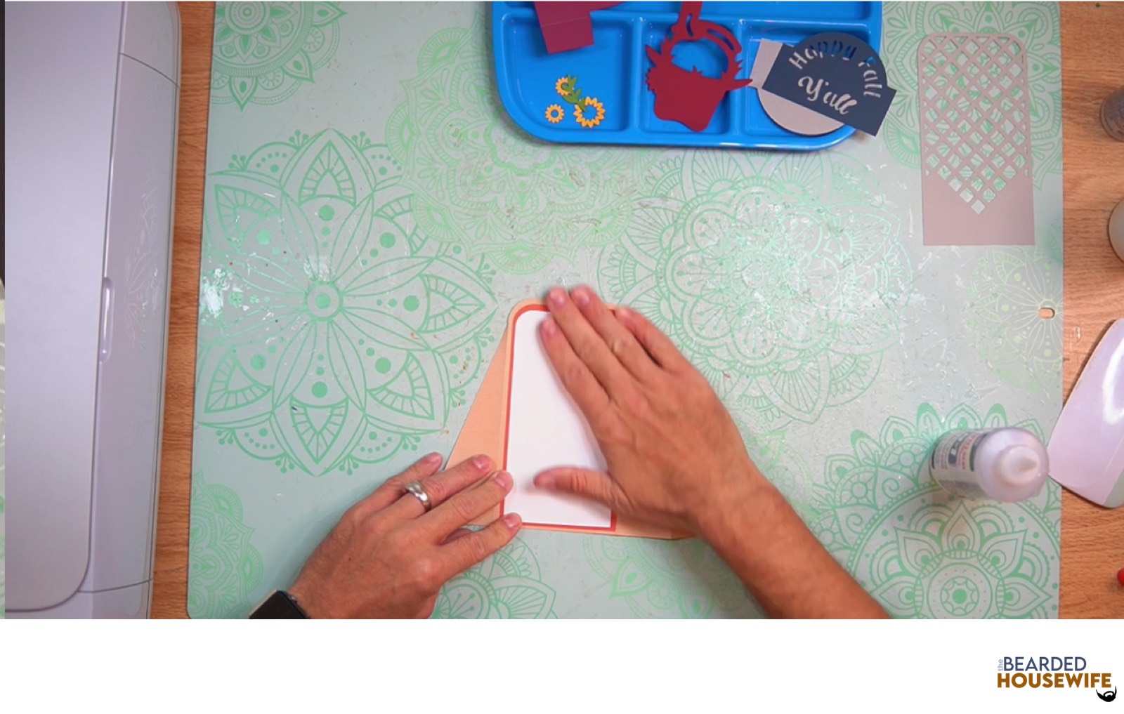 attach the panel to the back of the card