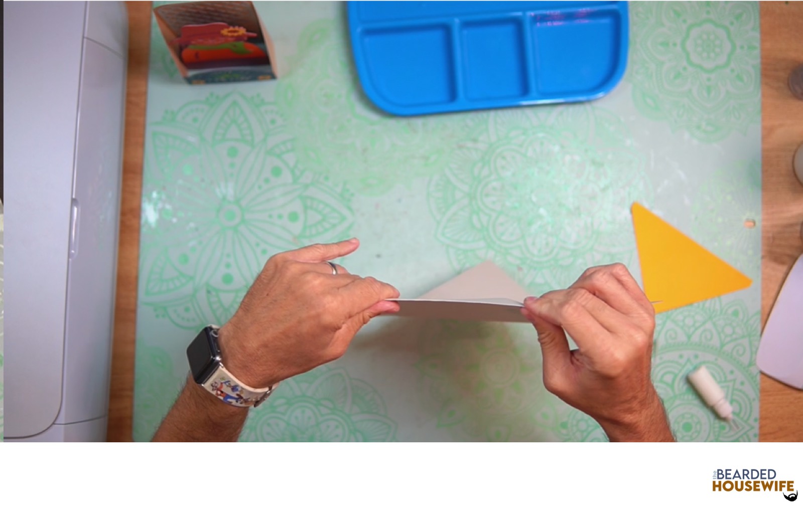 fold the envelope along the score lines