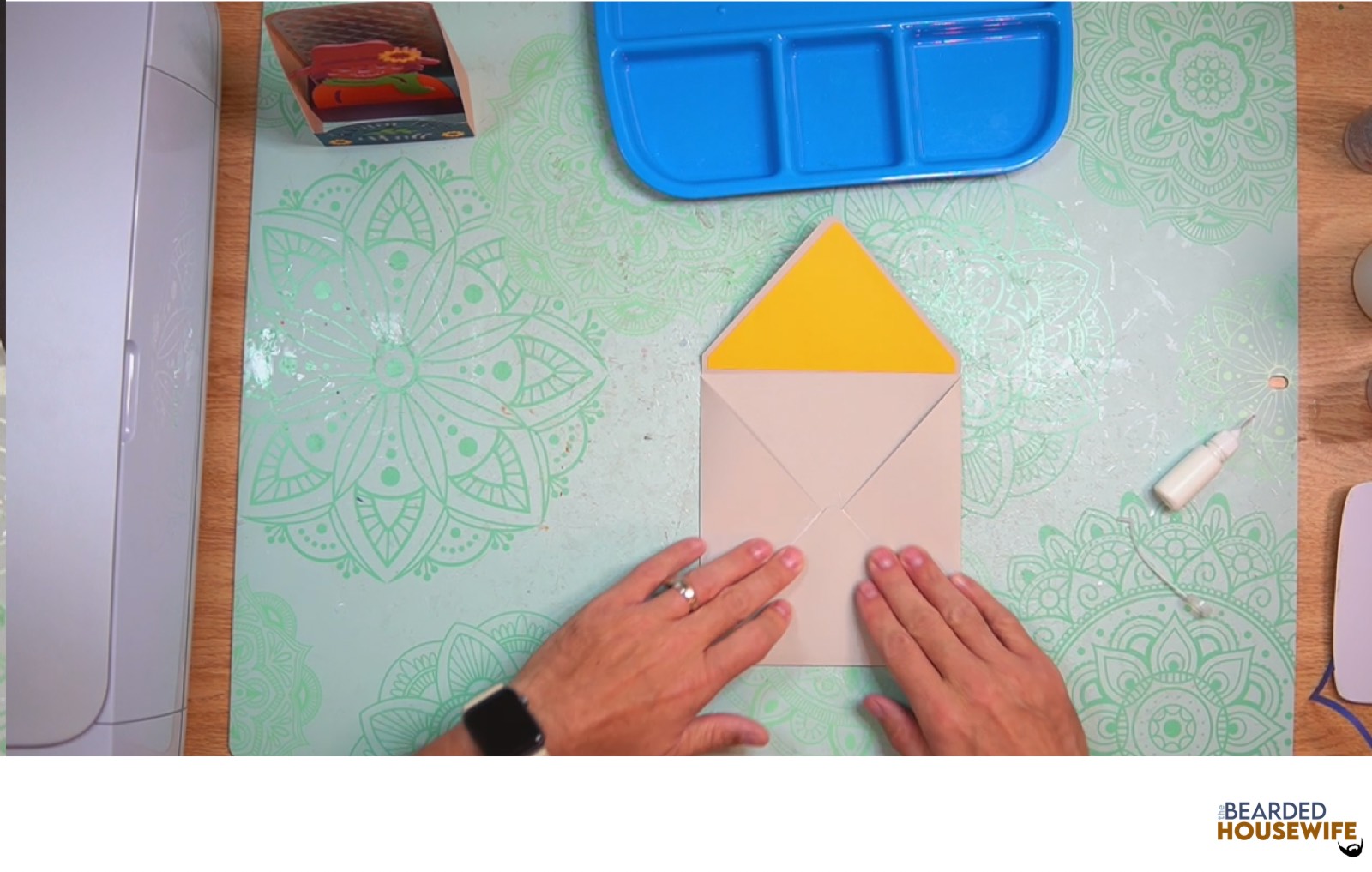 bring the bottom flap up to form the envelope