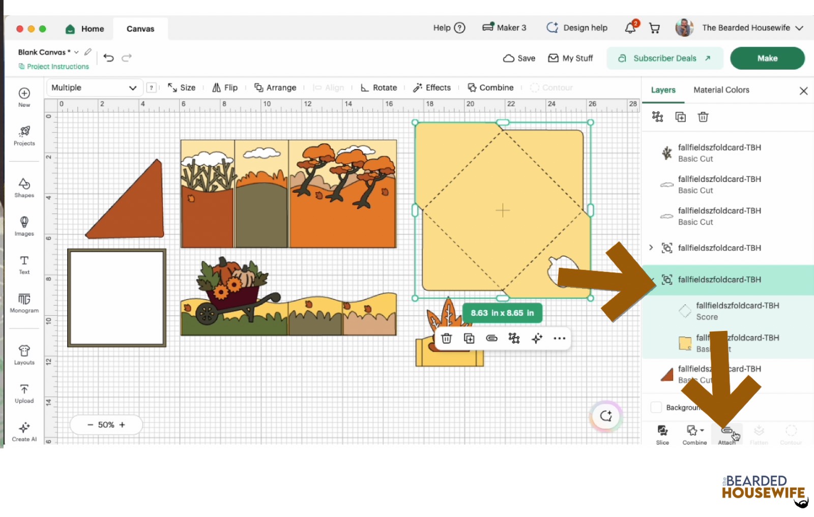 highlight the group and attach