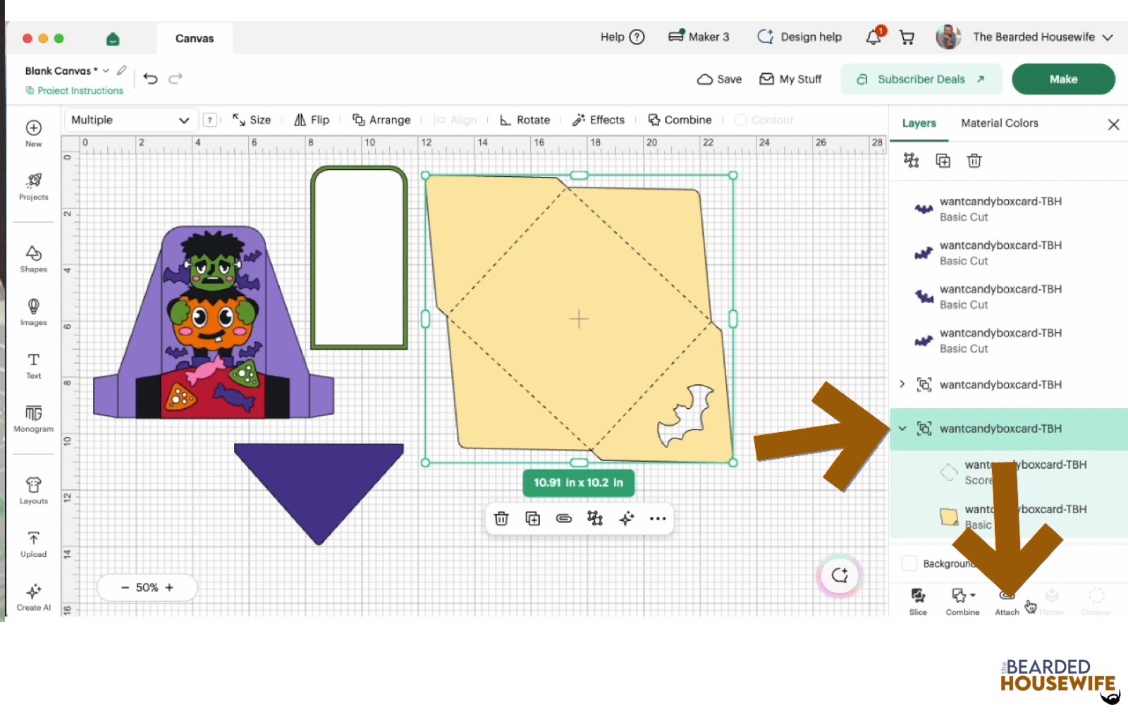 highlight the group and attach