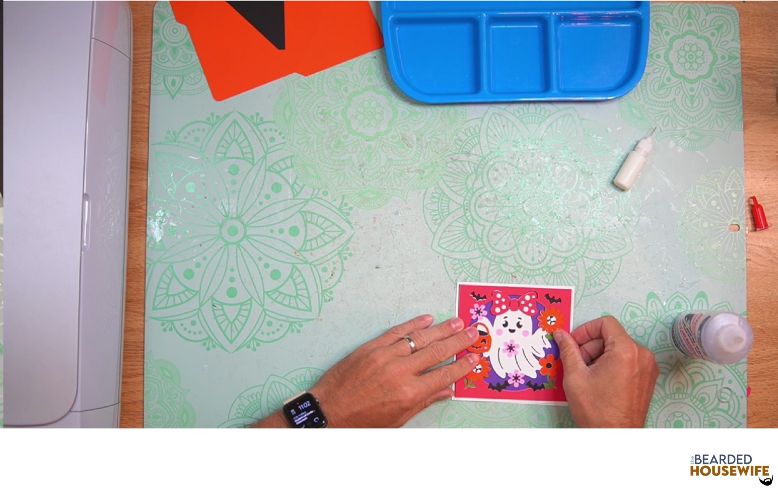 add the front cover panel to the front of the card