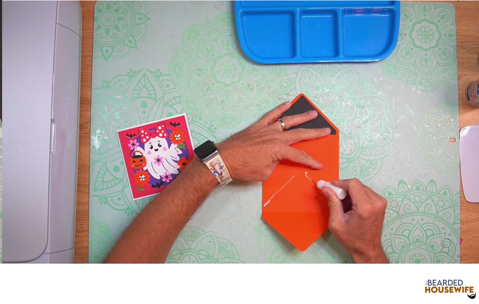 add glue to the bottom of the side flaps